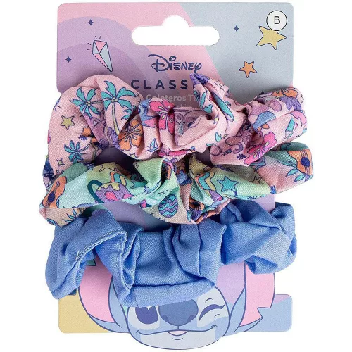 Stitch kislány kék-mintás 3 db-os hajgumi szett
