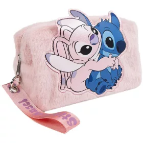 Stitch rózsaszín prémes kislány kozmetikai táska