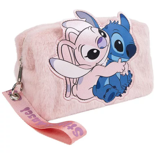 Stitch rózsaszín prémes kislány kozmetikai táska