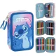 Stitch kék-rózsaszín tolltartó töltött 3 emeletes