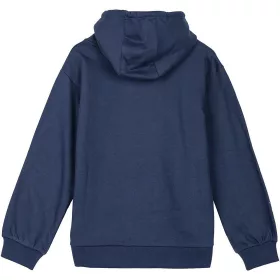 Stitch sötétkék unisex kapucnis belül bolyhos pulóver