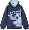 Stitch sötétkék unisex kapucnis belül bolyhos pulóver