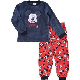 Mickey egér kék-piros kisfiú polár pizsama