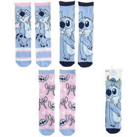 Stitch kék-rózsaszín lány zokni szett