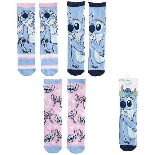 Stitch kék-rózsaszín lány zokni szett