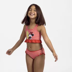 Minnie egér csíkos-piros kislány bikini