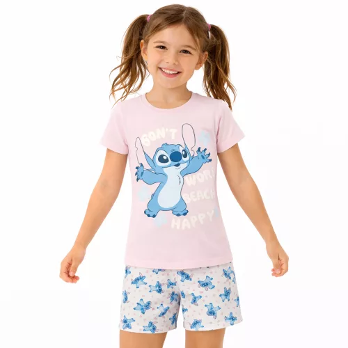Stitch rózsaszín-fehér lány pizsama