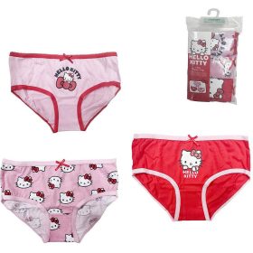 Hello Kitty rózsaszín-piros kislány 3 db-os bugyi szett
