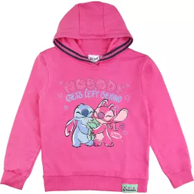 Stitch fukszia lány belül bolyhos kapucnis pulóver