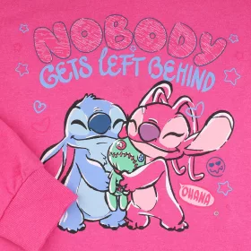Stitch fukszia lány belül bolyhos kapucnis pulóver