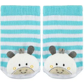 Minidamla Bocis-csíkos baba zokni csörgővel