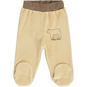 Civil Medvés bézs baba plüss lábfejes nadrág