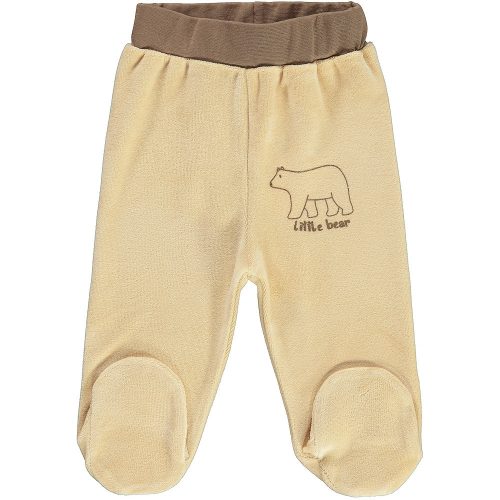 Civil Medvés bézs baba plüss lábfejes nadrág