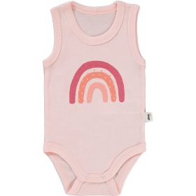 Civil Szivárványos rózsaszín baba body