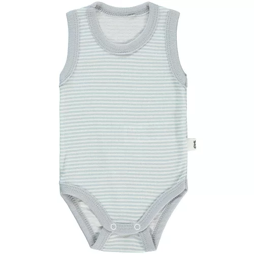 Civil Szürkecsíkos baba body