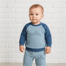 Civil Dínós kék baba plüss pulóver