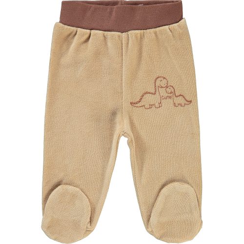 Civil Dínós világosbarna baba plüss lábfejes nadrág