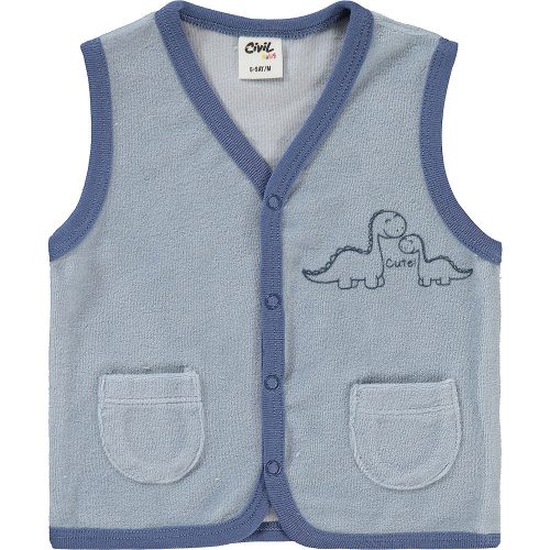 Civil Dínós kék baba plüss mellény