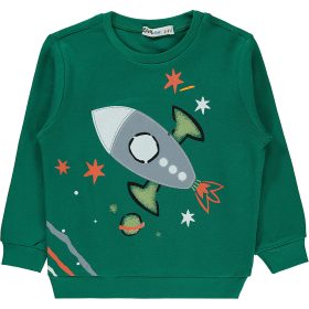 Civil Űrhajós zöld kisfiú pulóver