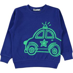 Civil Autós kék kisfiú pulóver