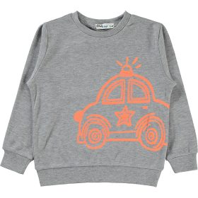 Civil Autós szürke kisfiú pulóver