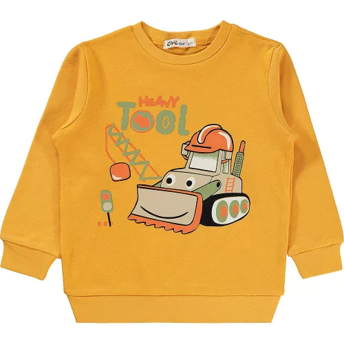 Civil Munkagépes narancs kisfiú vékonyabb pulóver