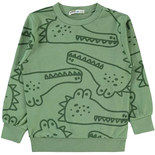 Civil Krokodilos zöld kisfiú vékonyabb pulóver