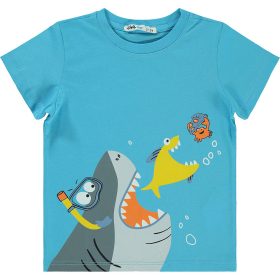 Civil Cápás kék kisfiú póló