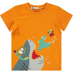 Civil Cápás narancs kisfiú póló