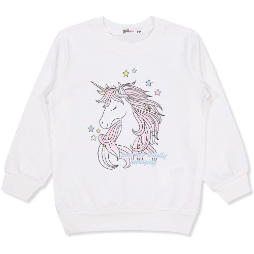 Civil Unikornis ekrü vékonyabb kislány pulóver