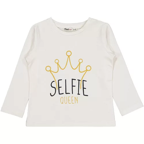 Civil Selfie Queen ekrü kislány felső