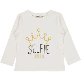 Civil Selfie Queen ekrü kislány felső