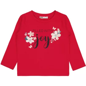 Civil Virágos piros kislány felső