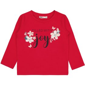 Civil Virágos piros kislány felső