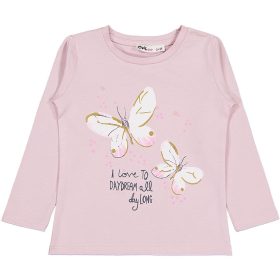 Civil Pillangós púderrózsaszín kislány felső