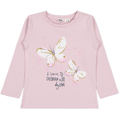 Civil Pillangós púderrózsaszín kislány felső