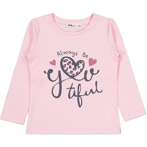 Civil Feliratos rózsaszín kislány felső