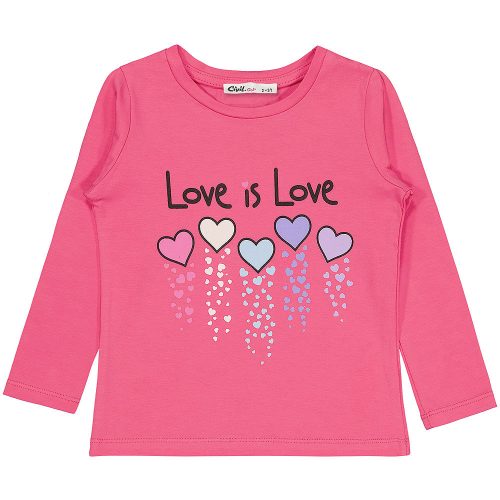 Civil Szíves rózsaszín kislány felső