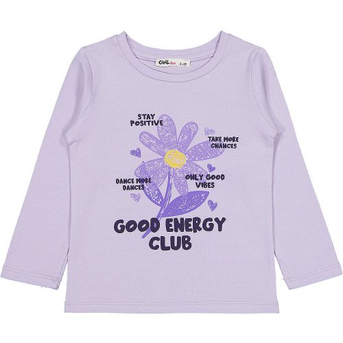 Civil Virágos lila kislány felső