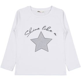 Civil Csillagos fehér lány felső