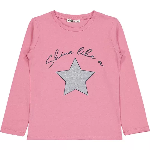 Civil Csillagos rózsaszín lány felső