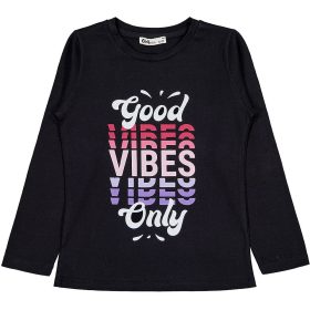 Civil Good vibes only fekete lány felső