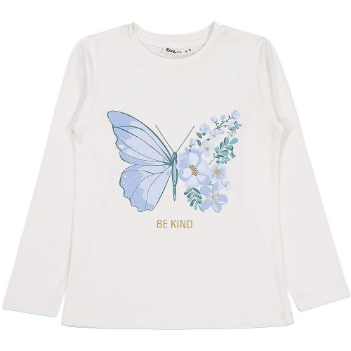 Civil Pillangós-virágos ekrü lány felső