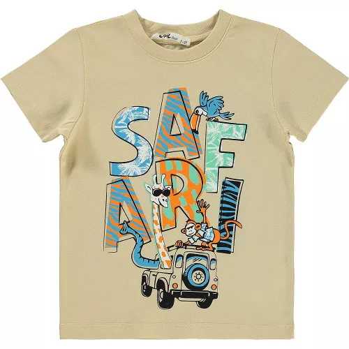 Civil Safari bézs kisfiú póló