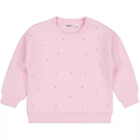 Civil Strasszos rózsaszín belül bolyhos kislány pulóver