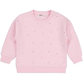Civil Strasszos rózsaszín belül bolyhos kislány pulóver