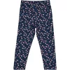 Civil Virágos sötétkék puha kislány leggings