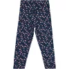 Civil Virágos sötétkék puha kislány leggings