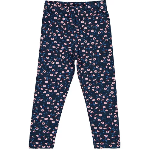 Civil Virágos sötétkék puha kislány leggings