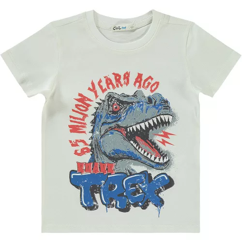 Civil T-rex törtfehér kisfiú póló